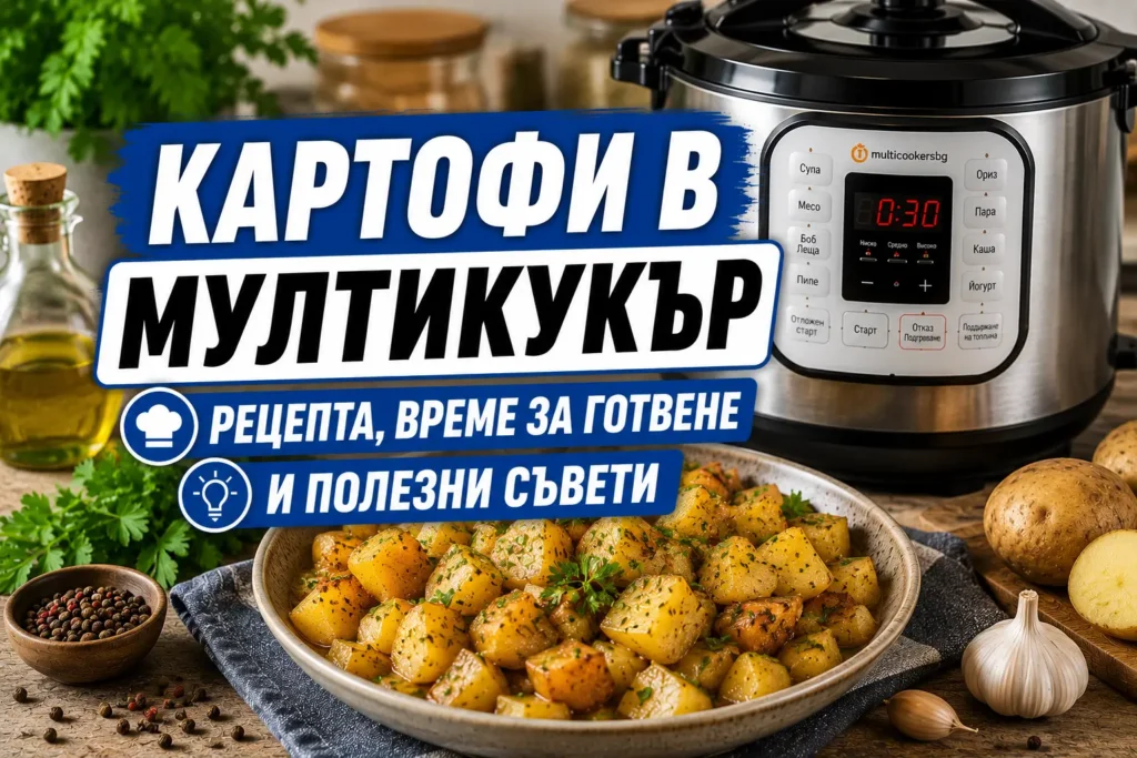 Картофи в мултикукър – гарнитура с билки и уред за готвене